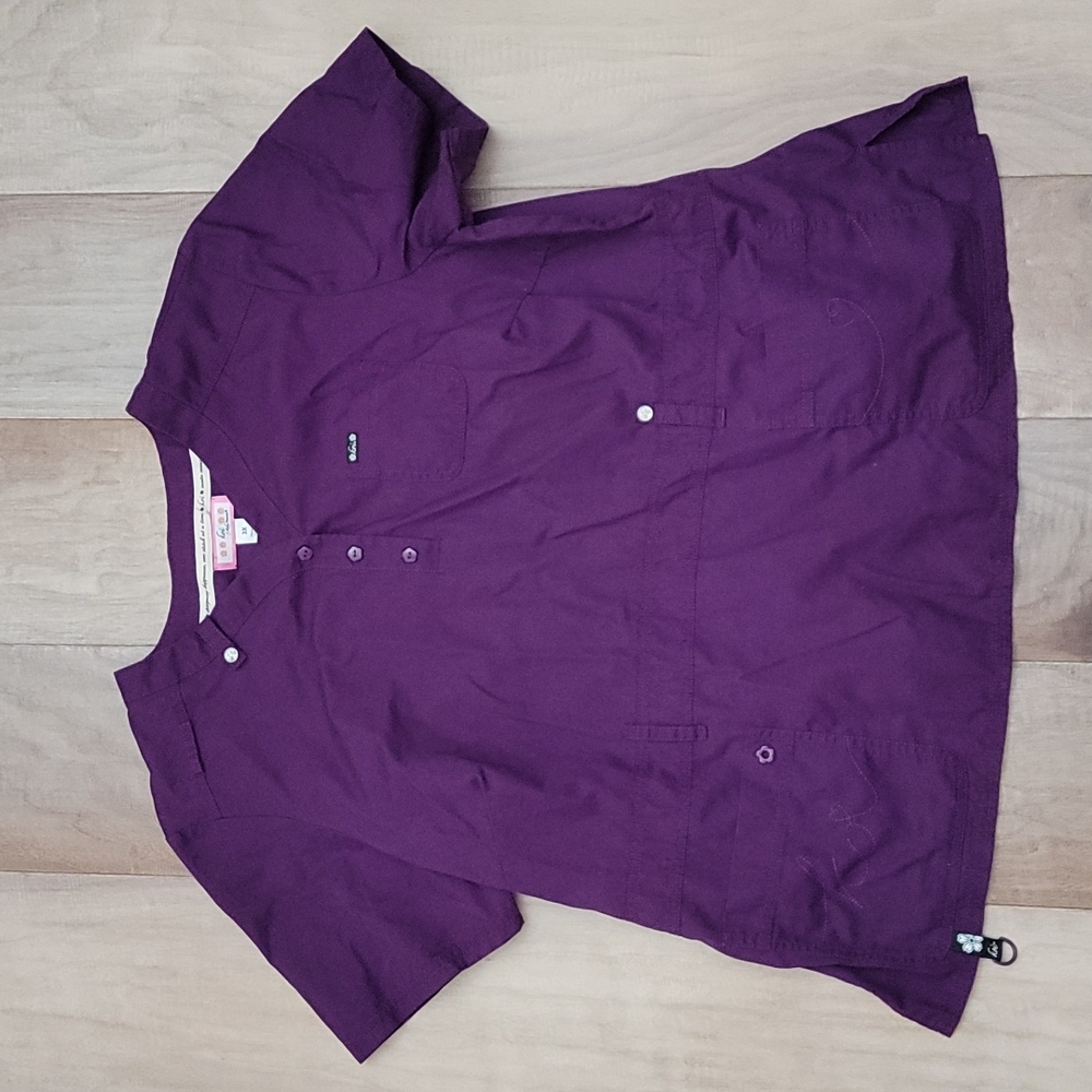 Koi Purple Scrub Top Size 3X